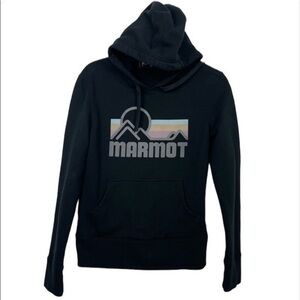 Marmot Black Pull-Over Hoodie Kangaroo Pocket